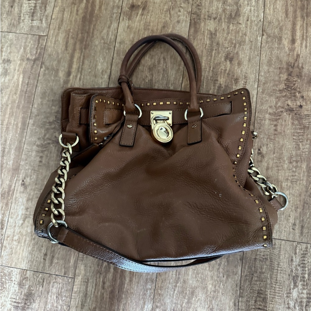 Michael Kors Brown Leather Studded Women's Bag